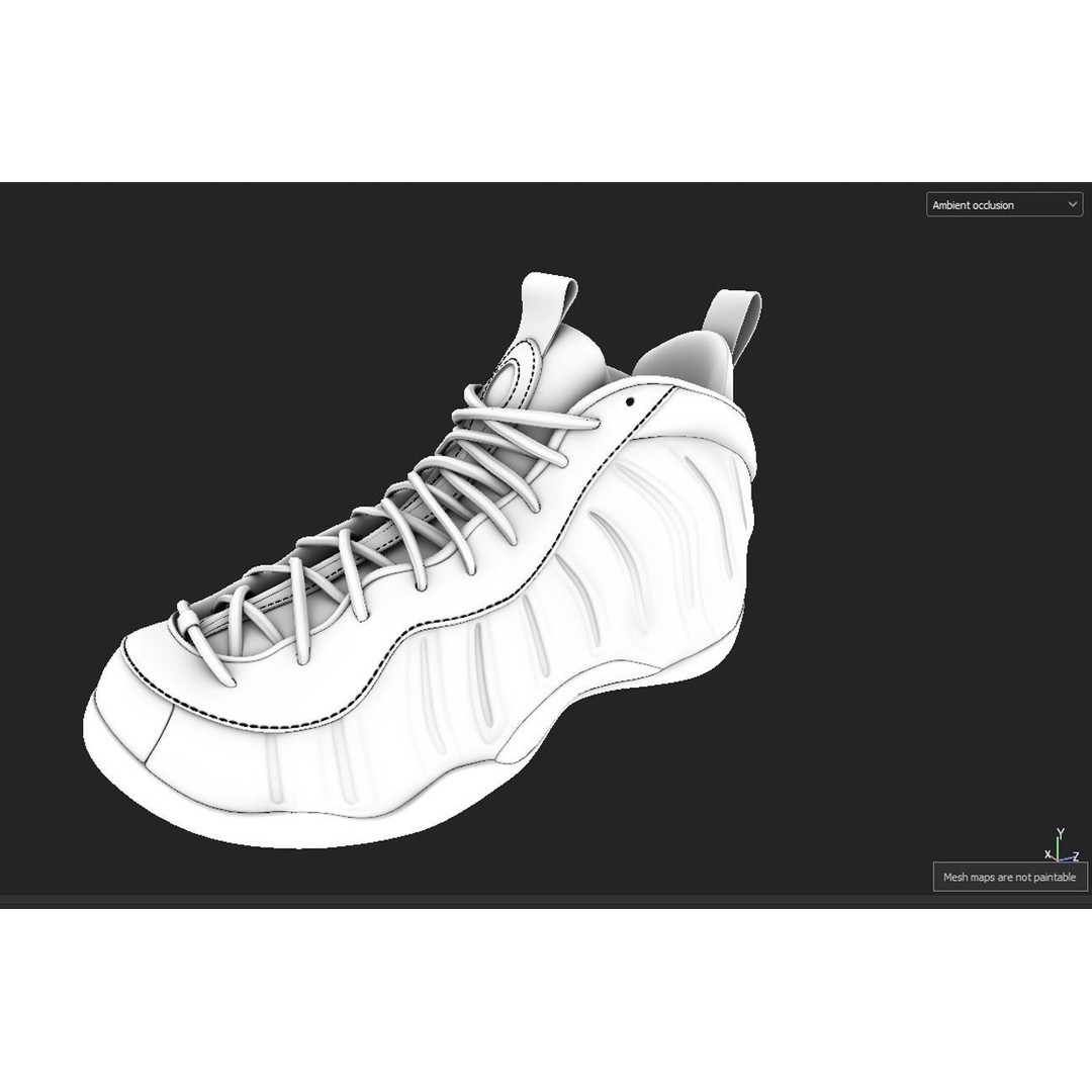 Nike Air Foamposite 3D Model – Low Poly Game Asset, Blender & FBX - View 15
