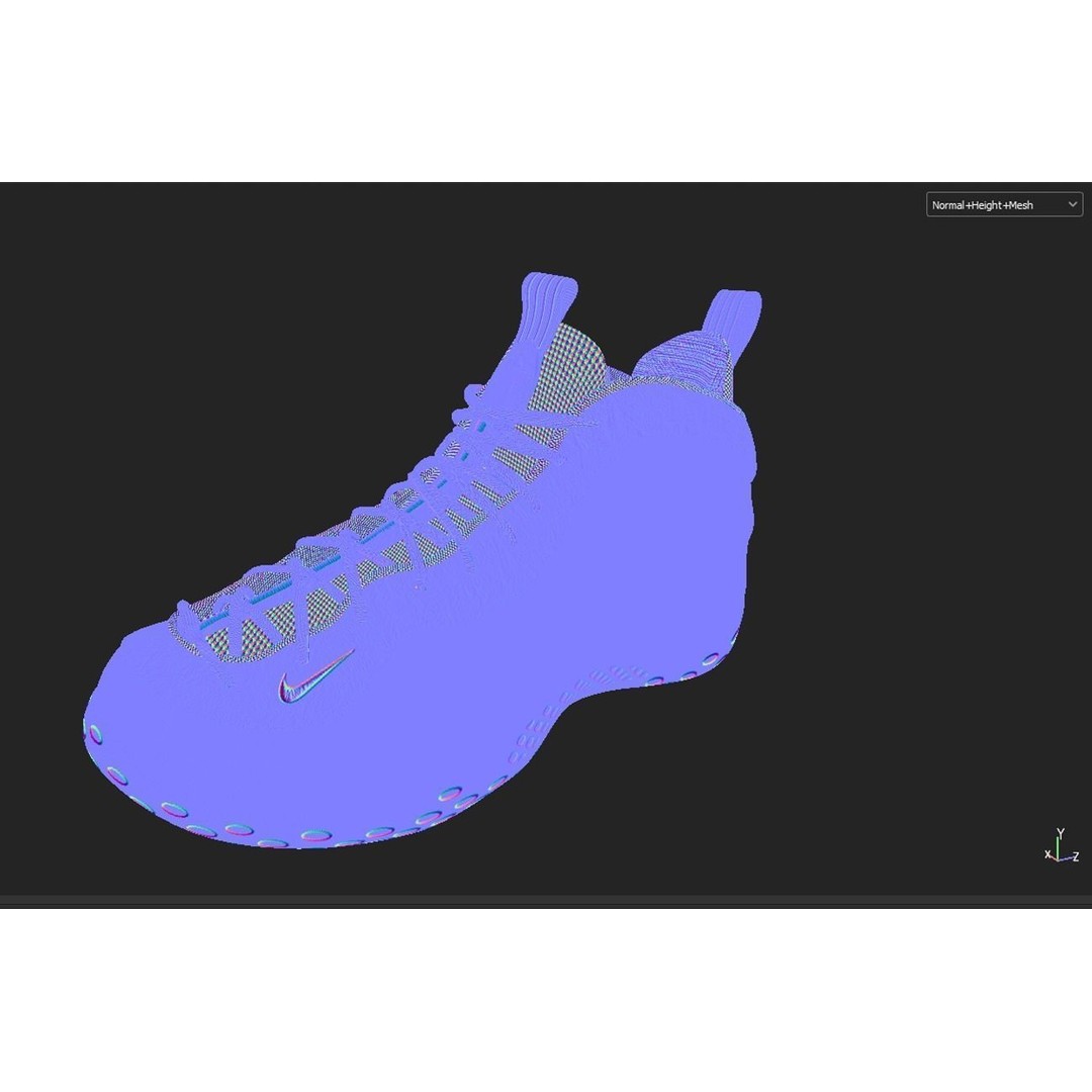 Nike Air Foamposite 3D Model – Low Poly Game Asset, Blender & FBX - View 17
