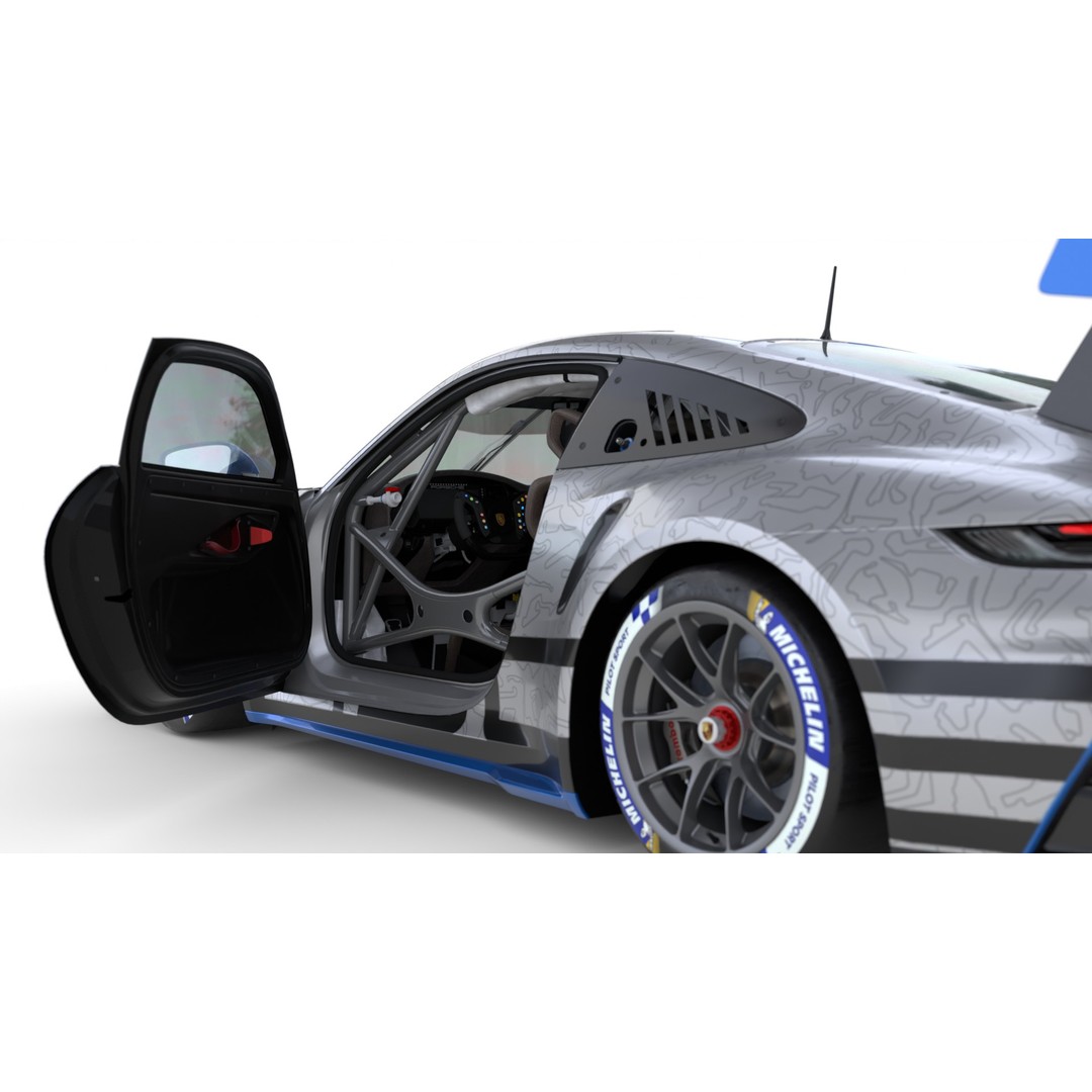Porsche 911 GT3 Cup 3D Model – High Poly Racing Car, FBX, Blender