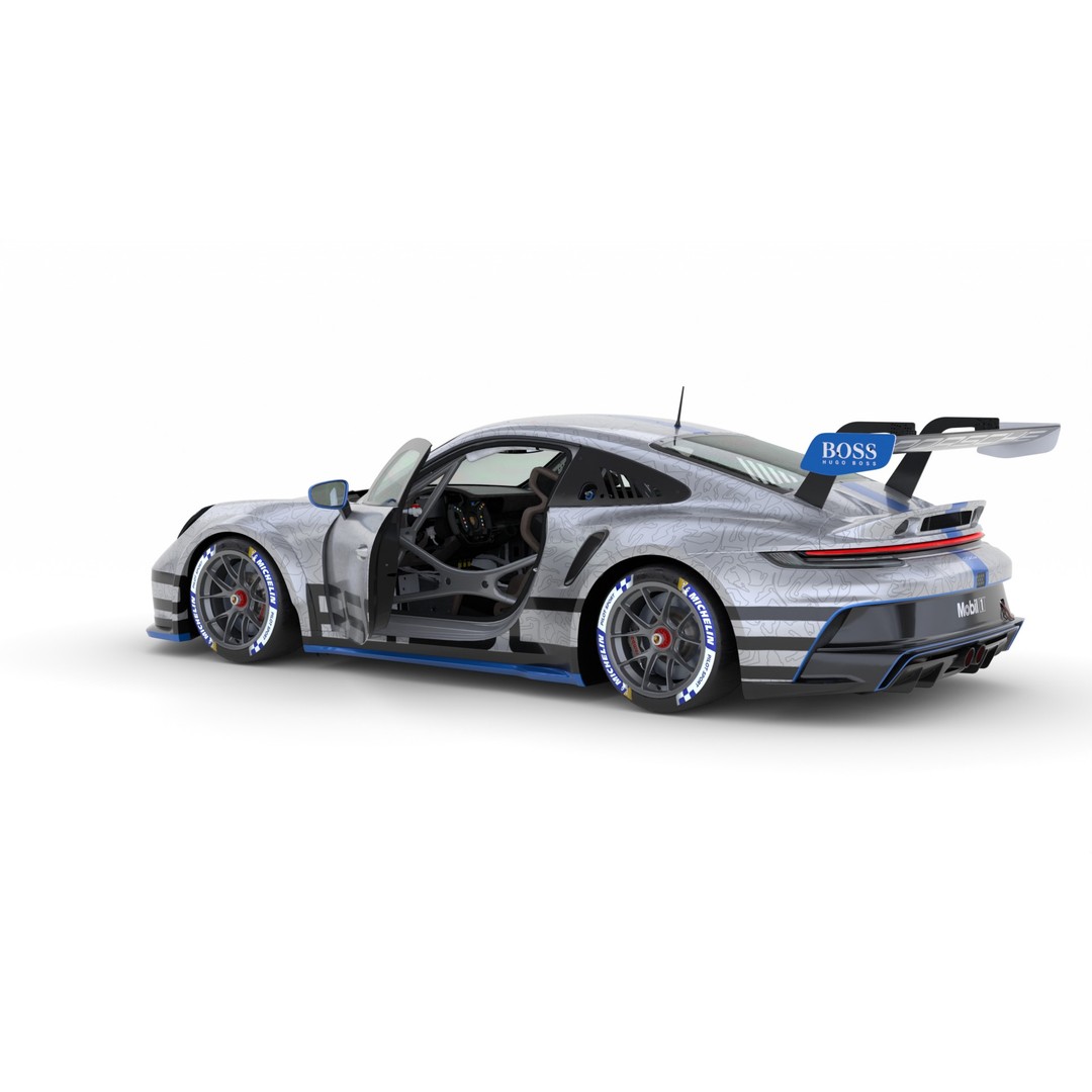 Porsche 911 GT3 Cup 3D Model – High Poly Racing Car, FBX, Blender - View 10