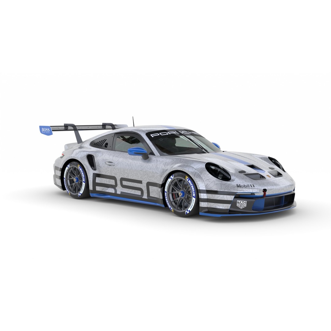 Porsche 911 GT3 Cup 3D Model – High Poly Racing Car, FBX, Blender - View 11