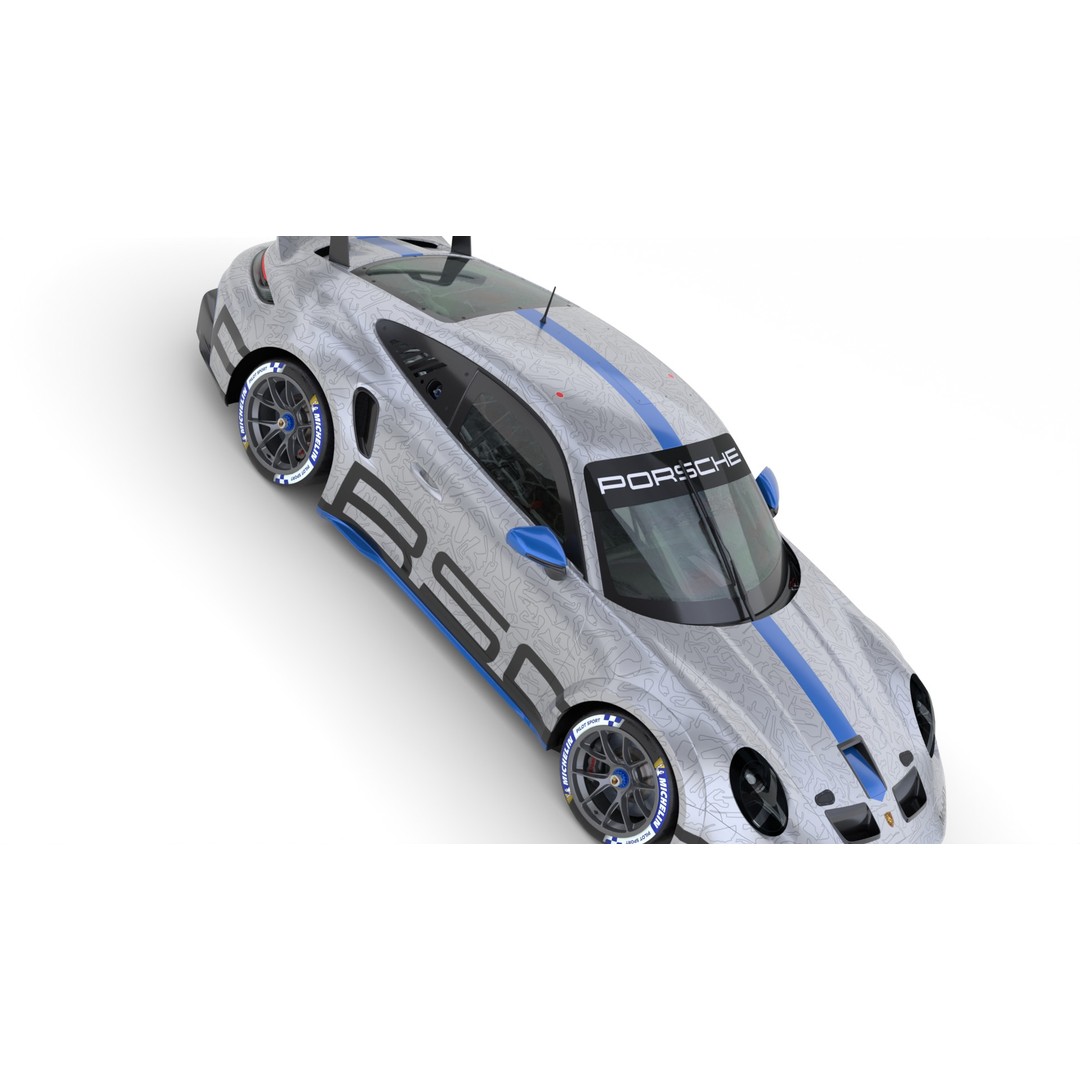 Porsche 911 GT3 Cup 3D Model – High Poly Racing Car, FBX, Blender - View 13