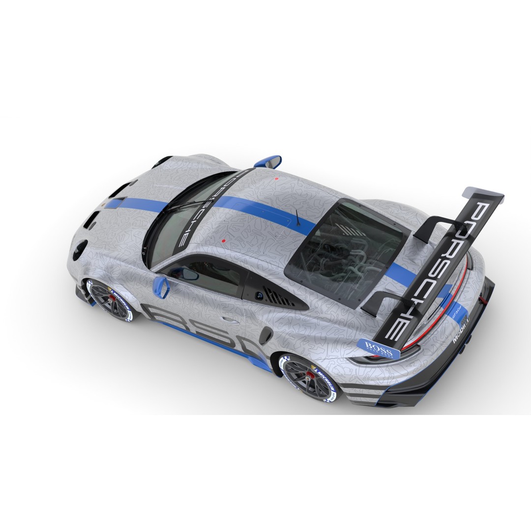 Porsche 911 GT3 Cup 3D Model – High Poly Racing Car, FBX, Blender - View 14