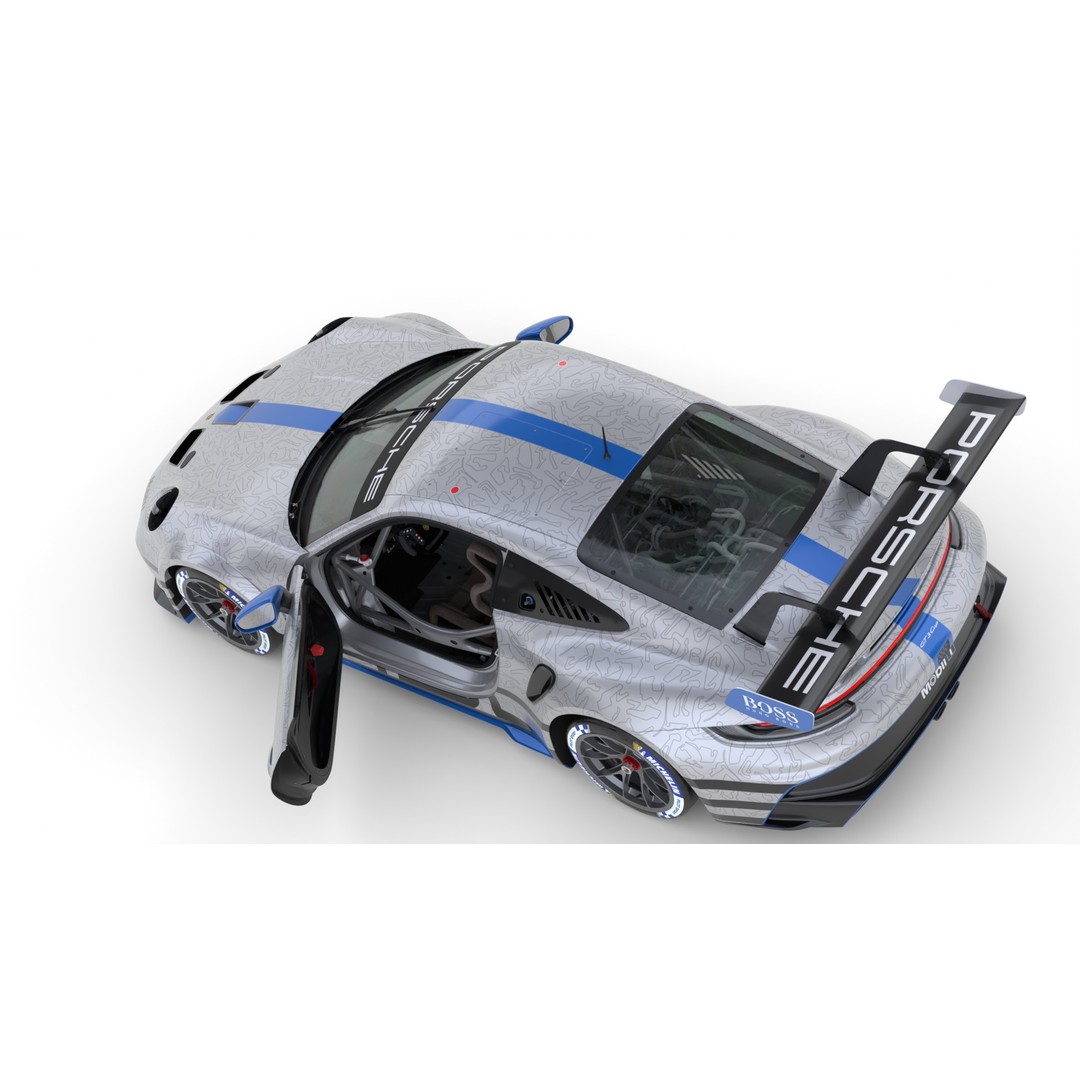 Porsche 911 GT3 Cup 3D Model – High Poly Racing Car, FBX, Blender - View 16