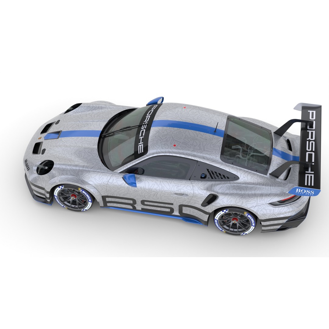 Porsche 911 GT3 Cup 3D Model – High Poly Racing Car, FBX, Blender - View 17