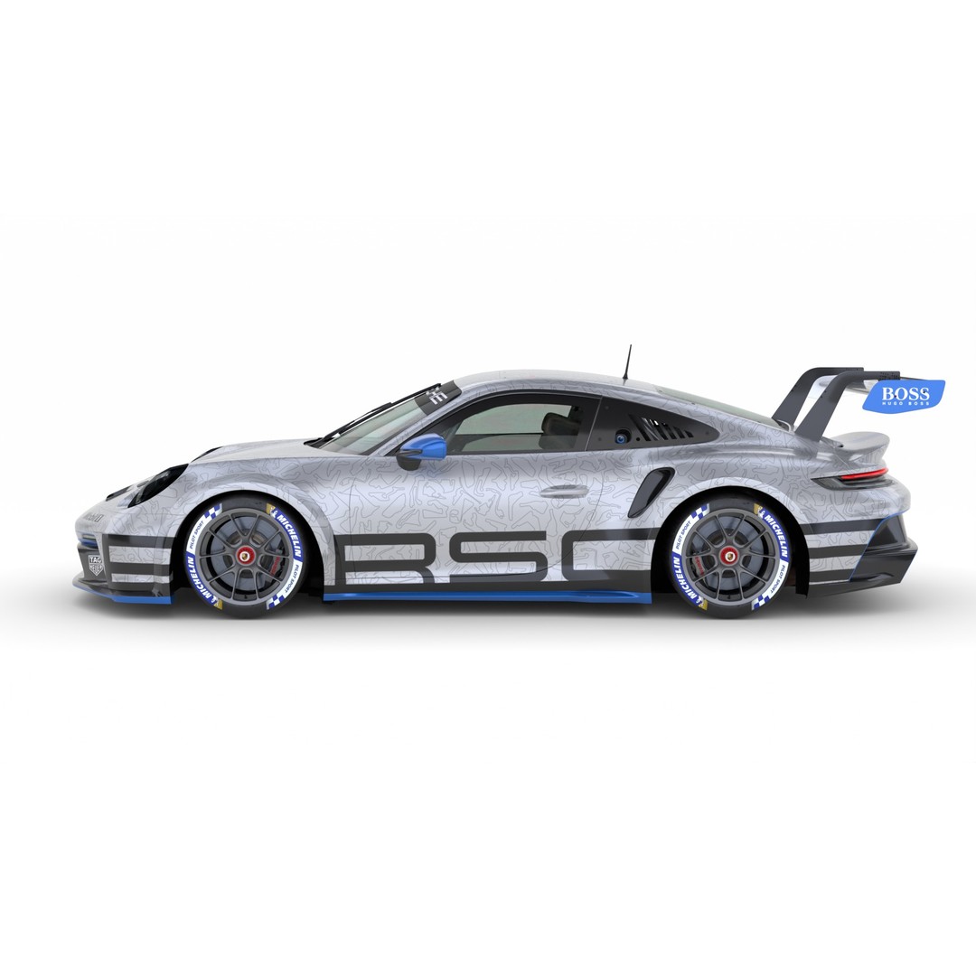 Porsche 911 GT3 Cup 3D Model – High Poly Racing Car, FBX, Blender - View 4