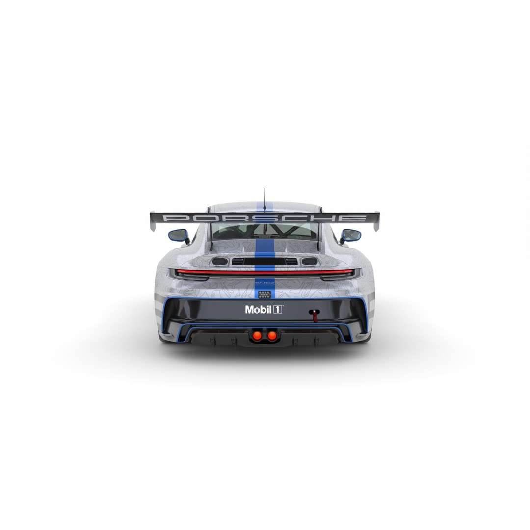 Porsche 911 GT3 Cup 3D Model – High Poly Racing Car, FBX, Blender - View 6