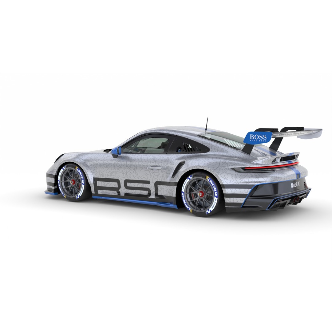 Porsche 911 GT3 Cup 3D Model – High Poly Racing Car, FBX, Blender - View 7