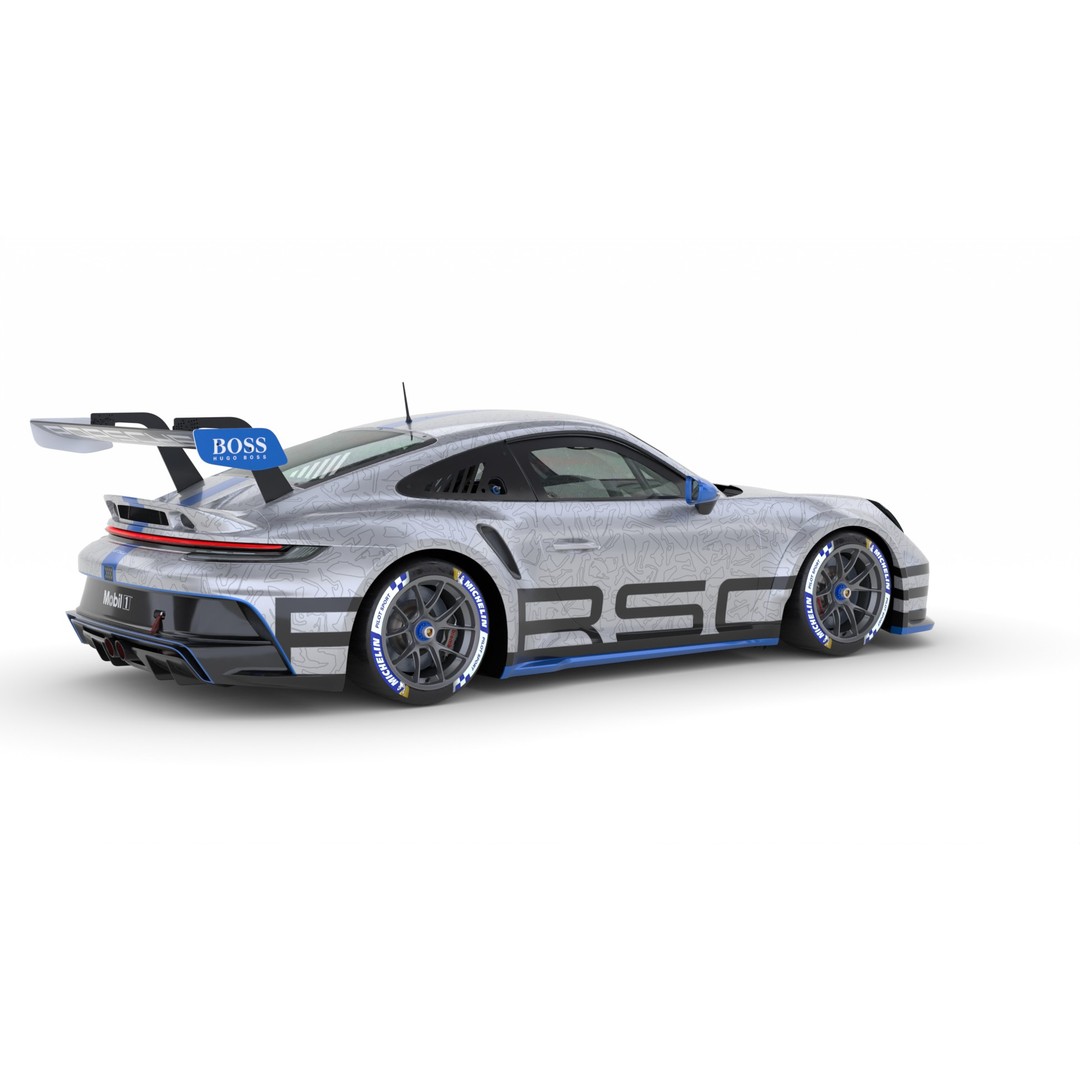 Porsche 911 GT3 Cup 3D Model – High Poly Racing Car, FBX, Blender - View 8