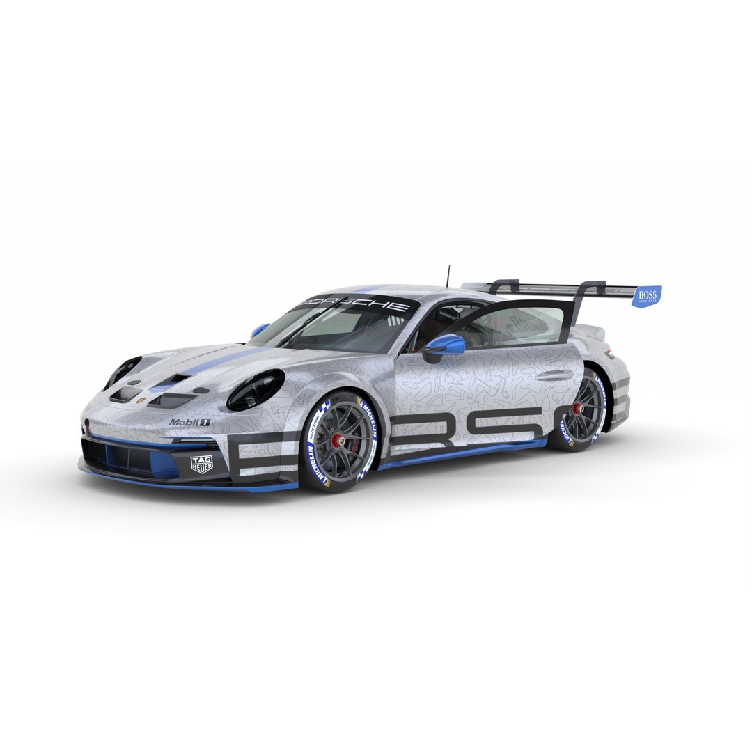 Porsche 911 GT3 Cup 3D Model – High Poly Racing Car, FBX, Blender - View 9