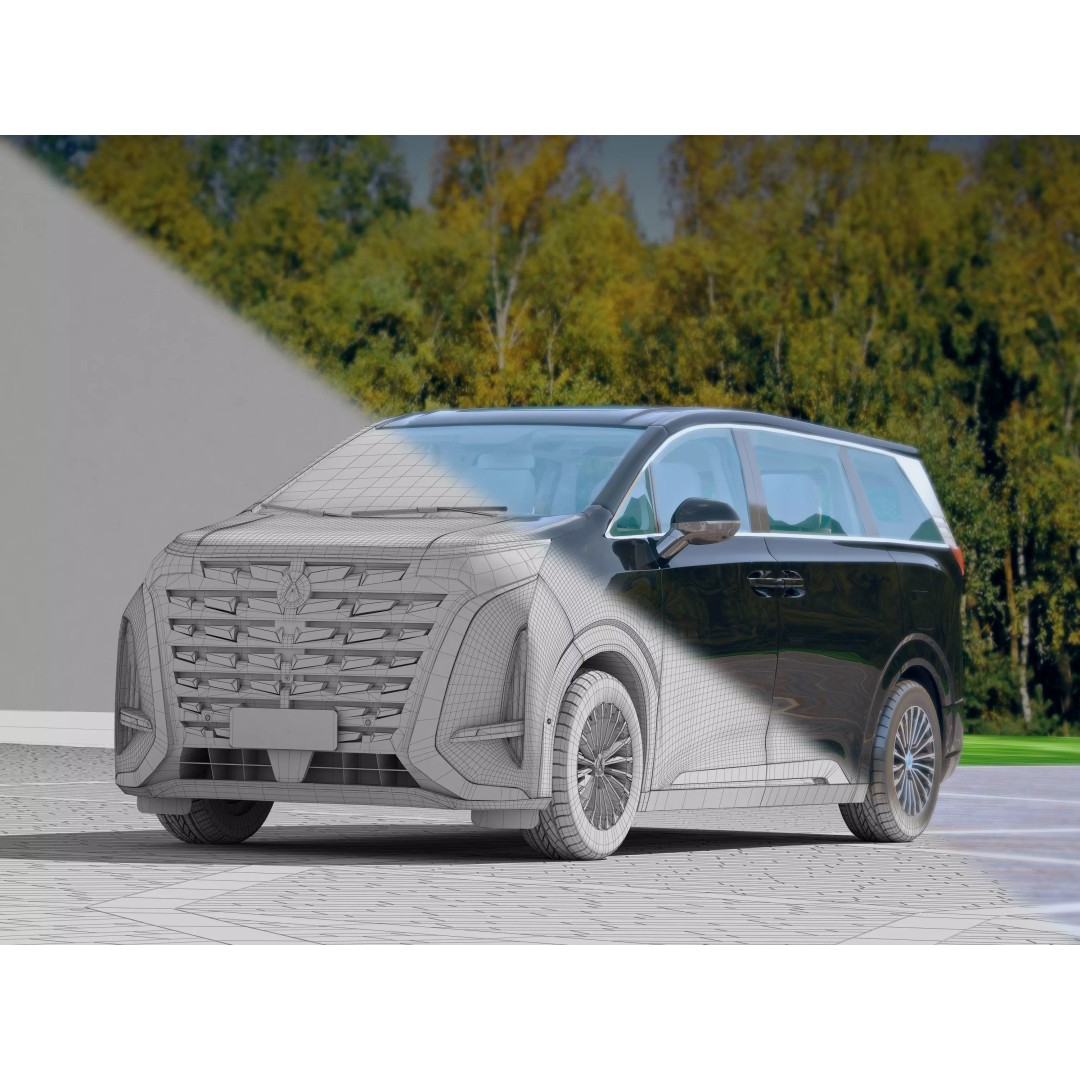 BYD Denza D9 3D Model – High Poly Animated Car Asset, FBX - View 4