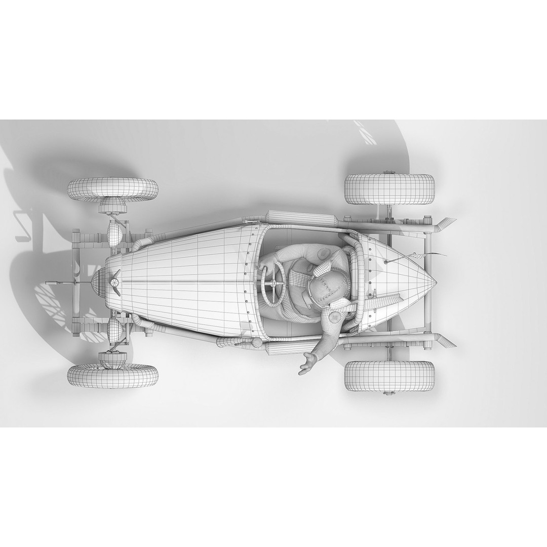 Pig Racing Car 3D Model – Low Poly Vehicle with PBR Textures, FBX - View 13