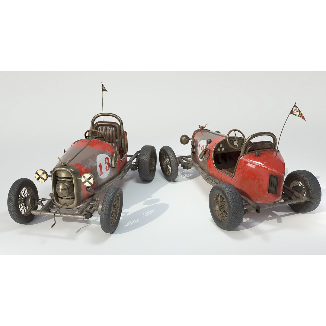 Pig Racing Car 3D Model – Low Poly Vehicle with PBR Textures, FBX - View 20