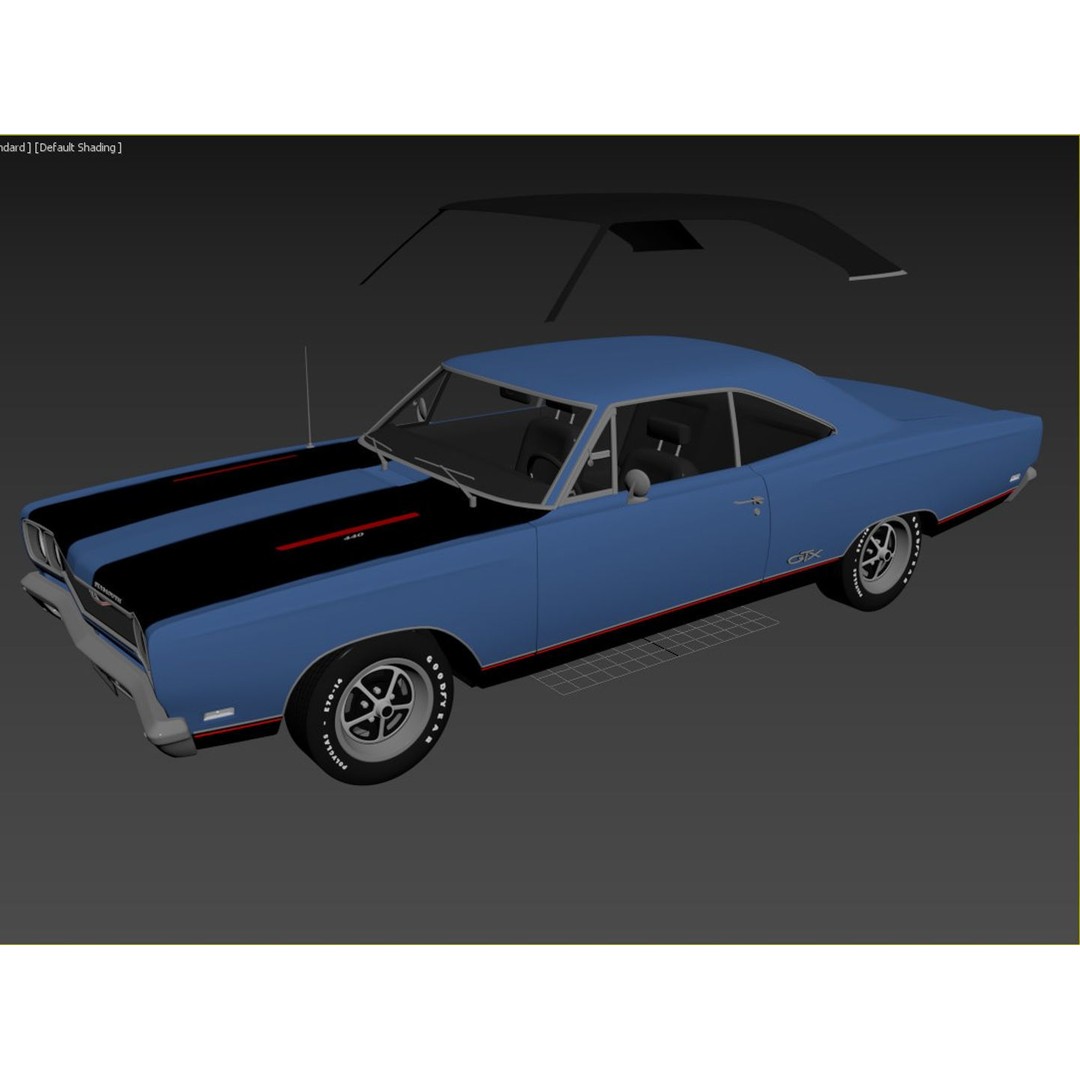 1969 Plymouth GTX 3D Model – High Poly Game Asset, FBX, OBJ