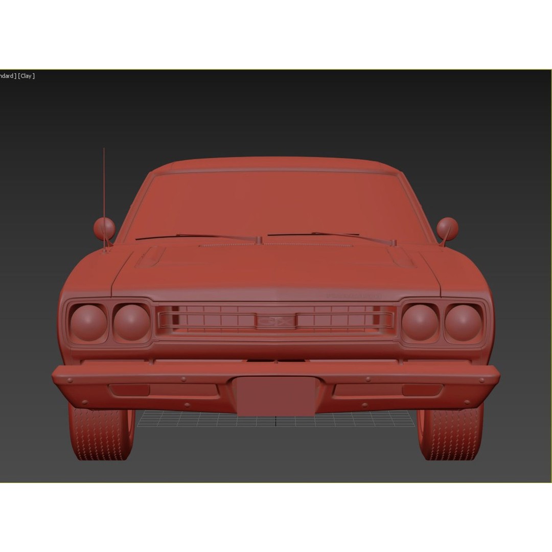 1969 Plymouth GTX 3D Model – High Poly Game Asset, FBX, OBJ - View 12