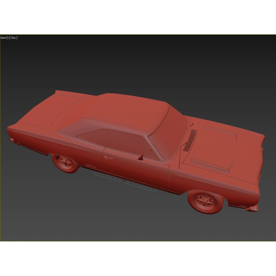 1969 Plymouth GTX 3D Model – High Poly Game Asset, FBX, OBJ - View 13