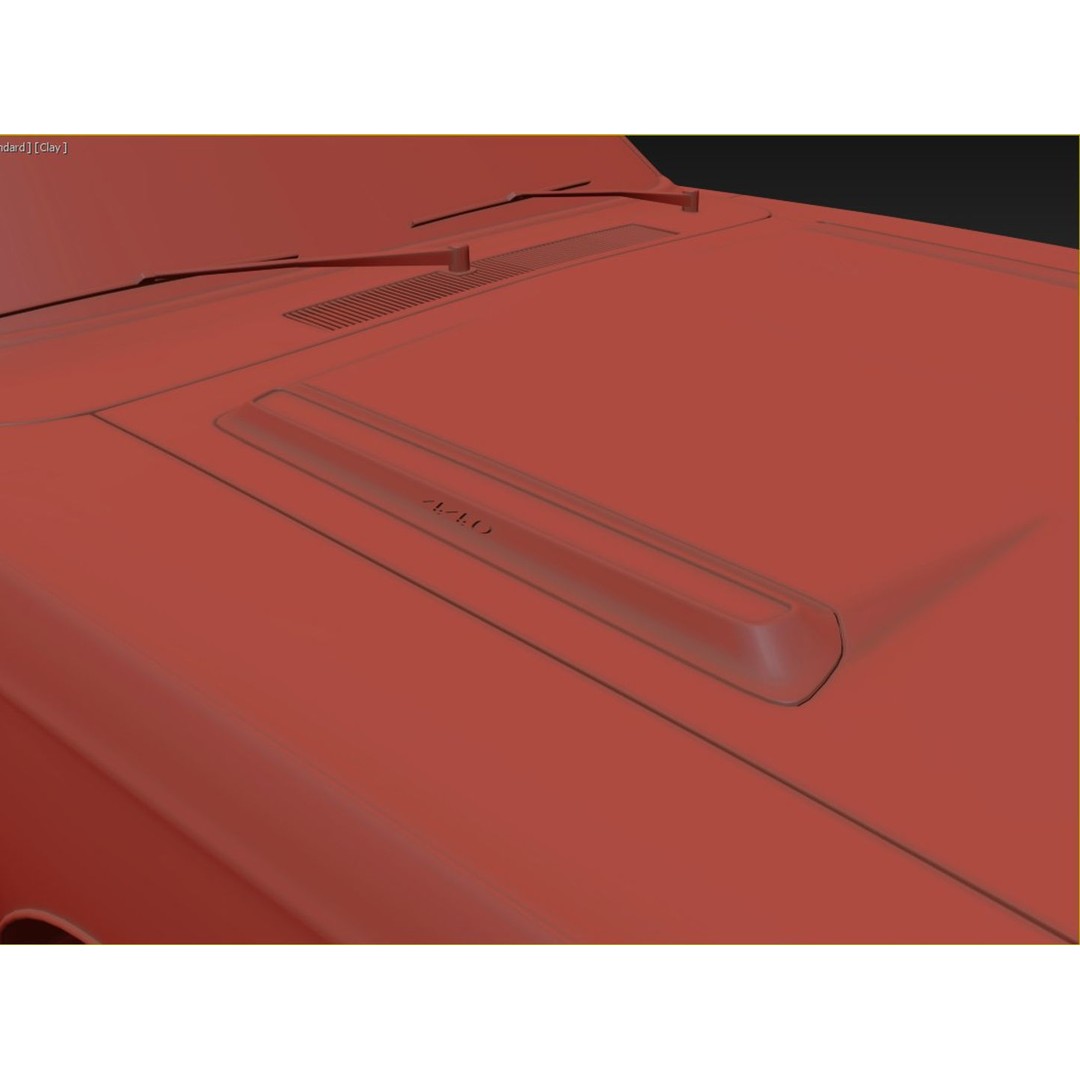 1969 Plymouth GTX 3D Model – High Poly Game Asset, FBX, OBJ - View 15