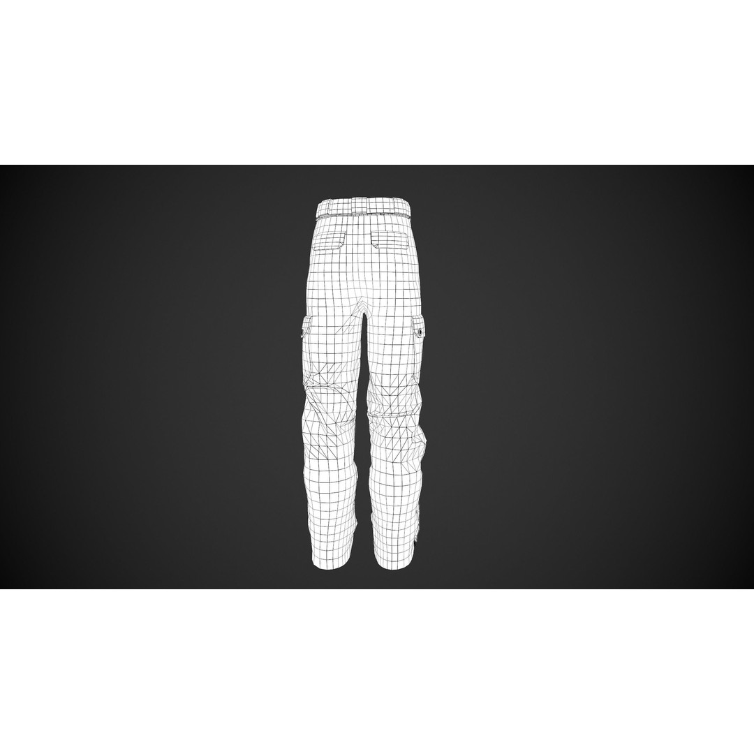 Light Violet Snowboard Pants 3D Model – Low Poly PBR Game Asset, FBX - View 15