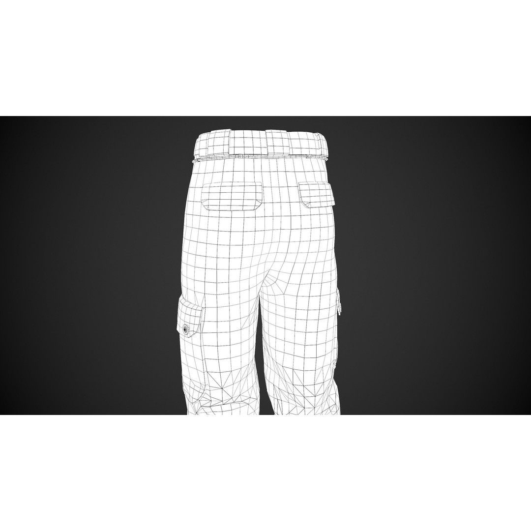 Light Violet Snowboard Pants 3D Model – Low Poly PBR Game Asset, FBX - View 17