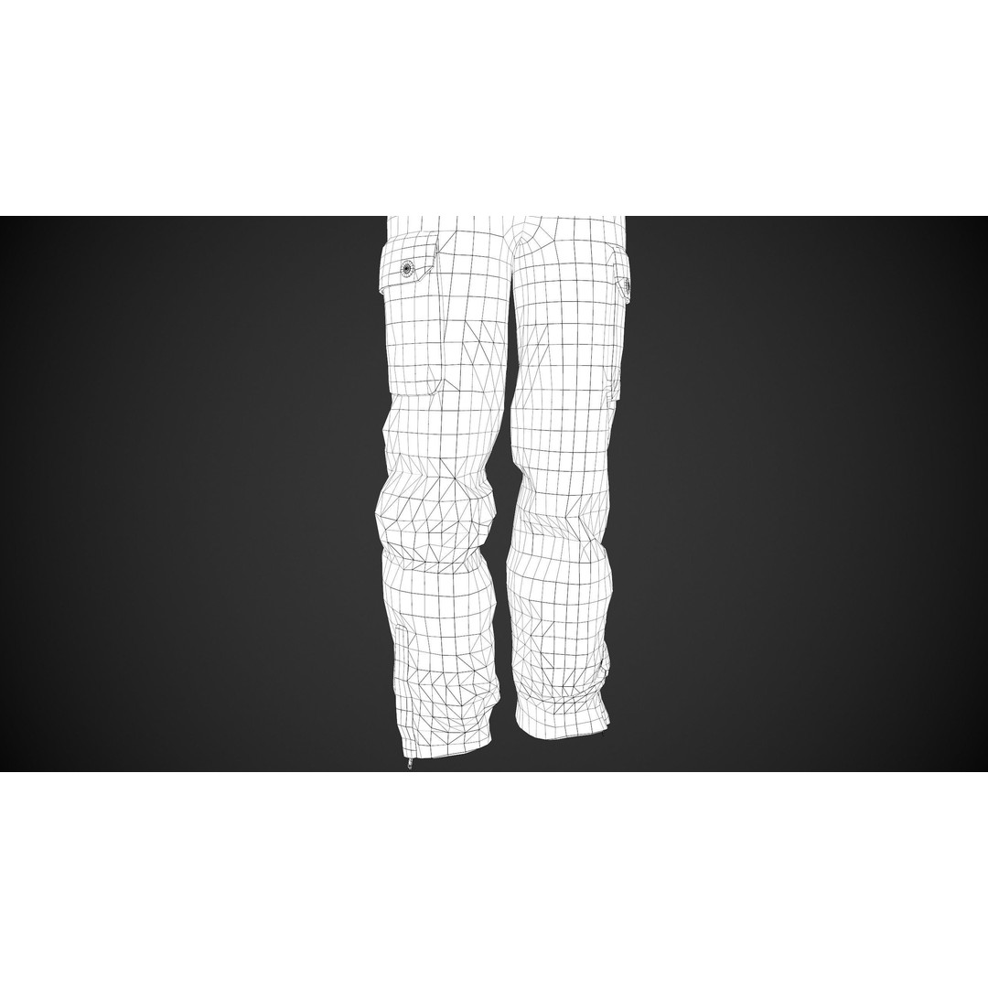 Light Violet Snowboard Pants 3D Model – Low Poly PBR Game Asset, FBX - View 18