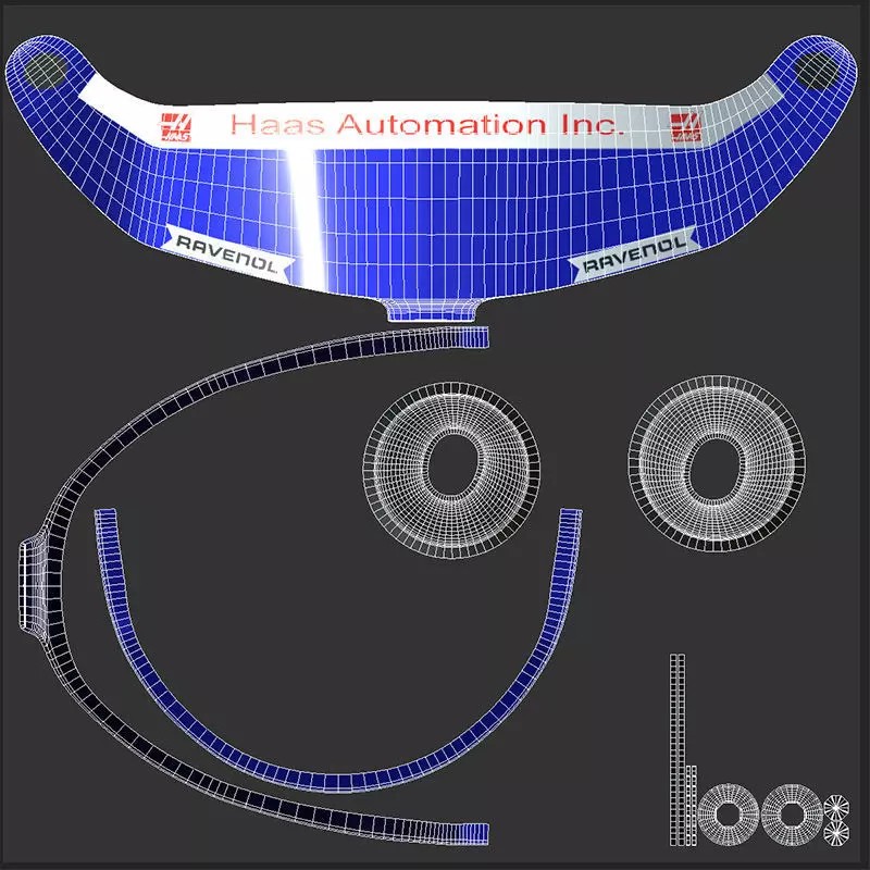 Haas Helmets 2024 3D Model – High Detail PBR Asset, FBX, OBJ