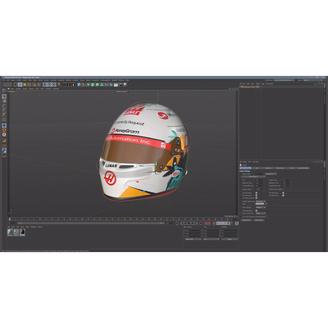 Haas Helmets 2024 3D Model – High Detail PBR Asset, FBX, OBJ - View 14