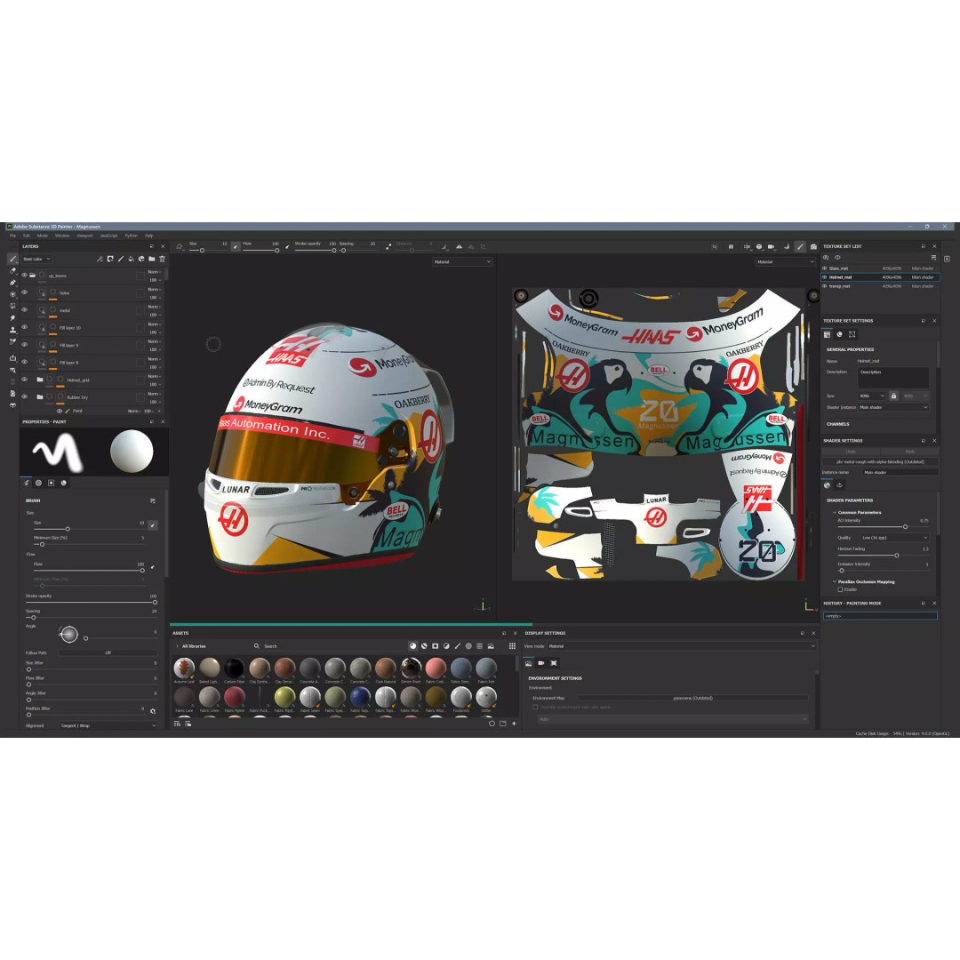 Haas Helmets 2024 3D Model – High Detail PBR Asset, FBX, OBJ - View 16