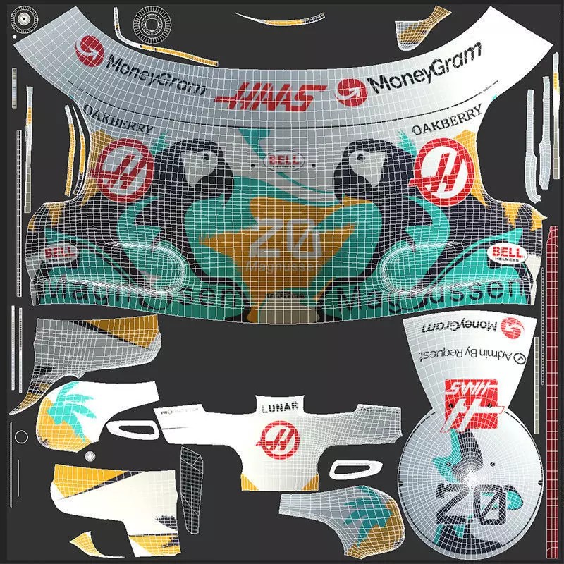 Haas Helmets 2024 3D Model – High Detail PBR Asset, FBX, OBJ - View 18