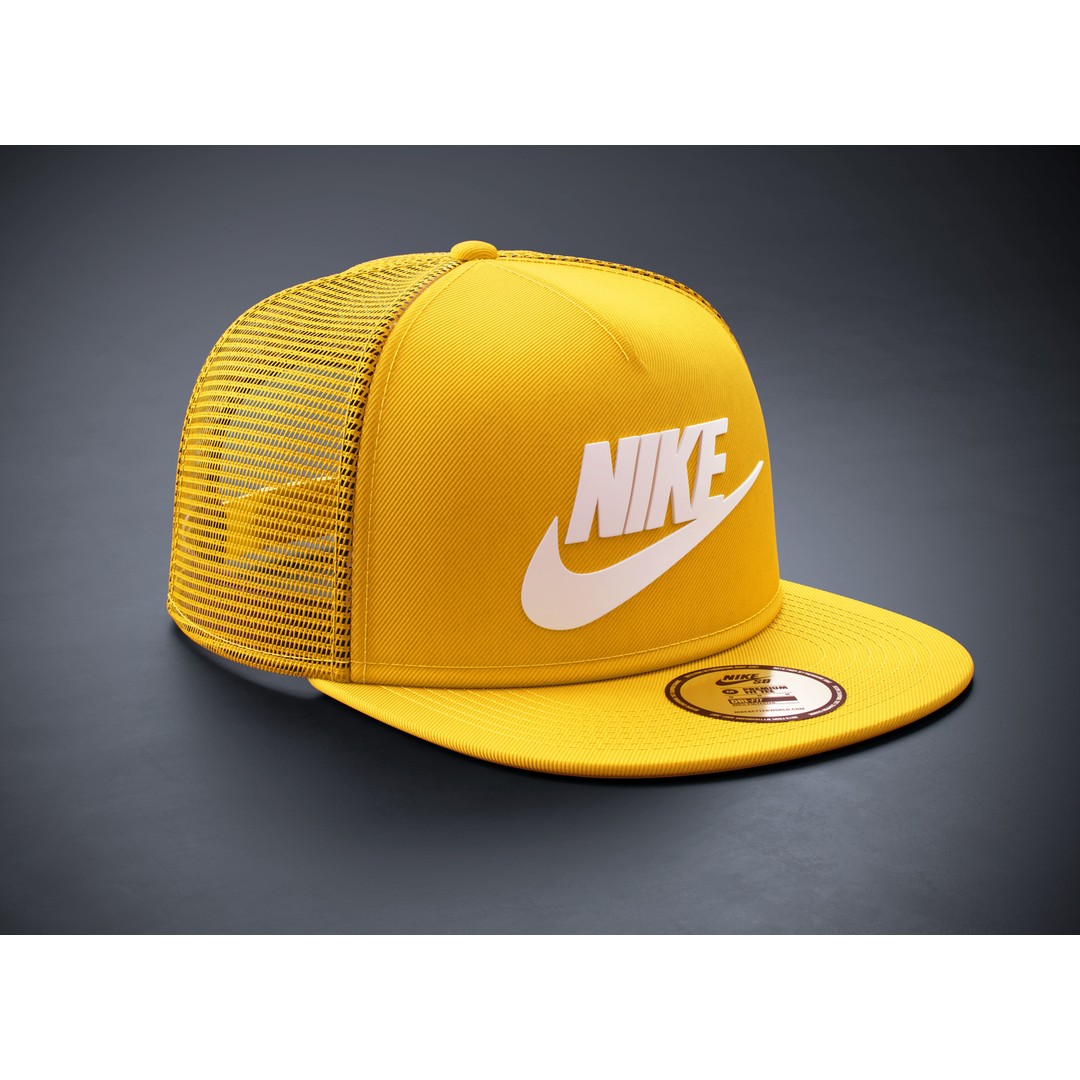 Yellow Snapback Cap 3D Model – High Quality PBR Asset, FBX & OBJ - View 10