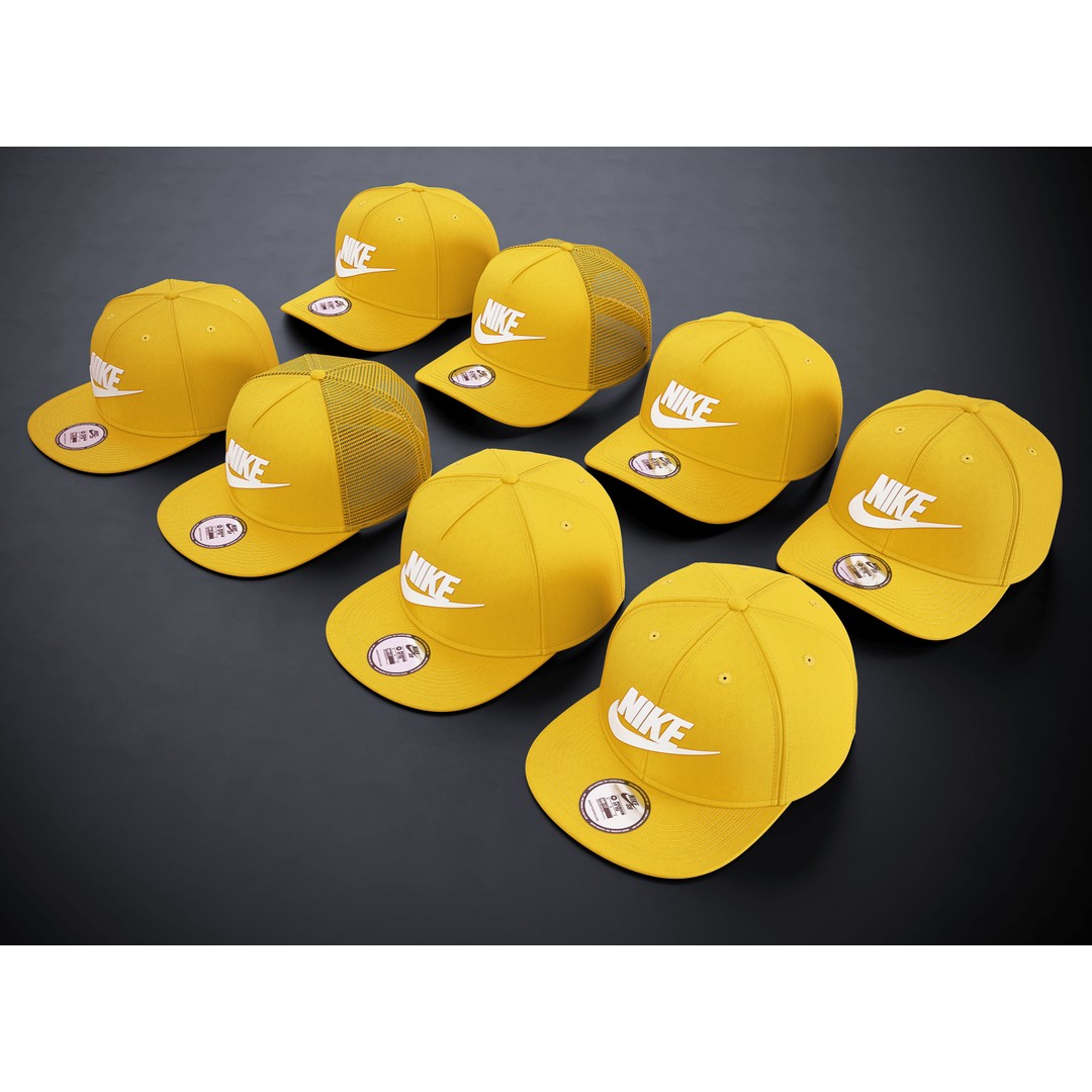 Yellow Snapback Cap 3D Model – High Quality PBR Asset, FBX & OBJ - View 6