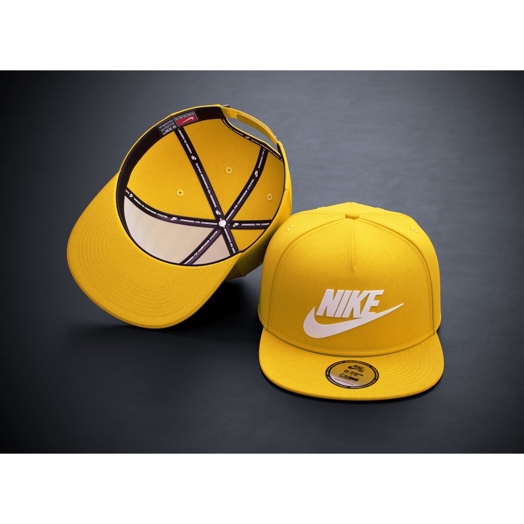 Yellow Snapback Cap 3D Model – High Quality PBR Asset, FBX & OBJ - View 8