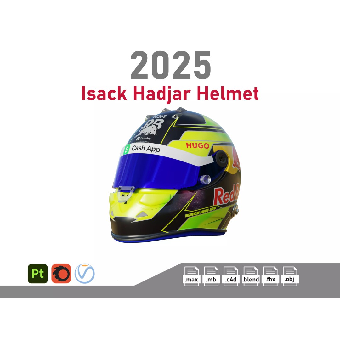 Isack Hadjar Helmet 3D Model – High Poly PBR Asset, FBX, OBJ, Blender - View 2