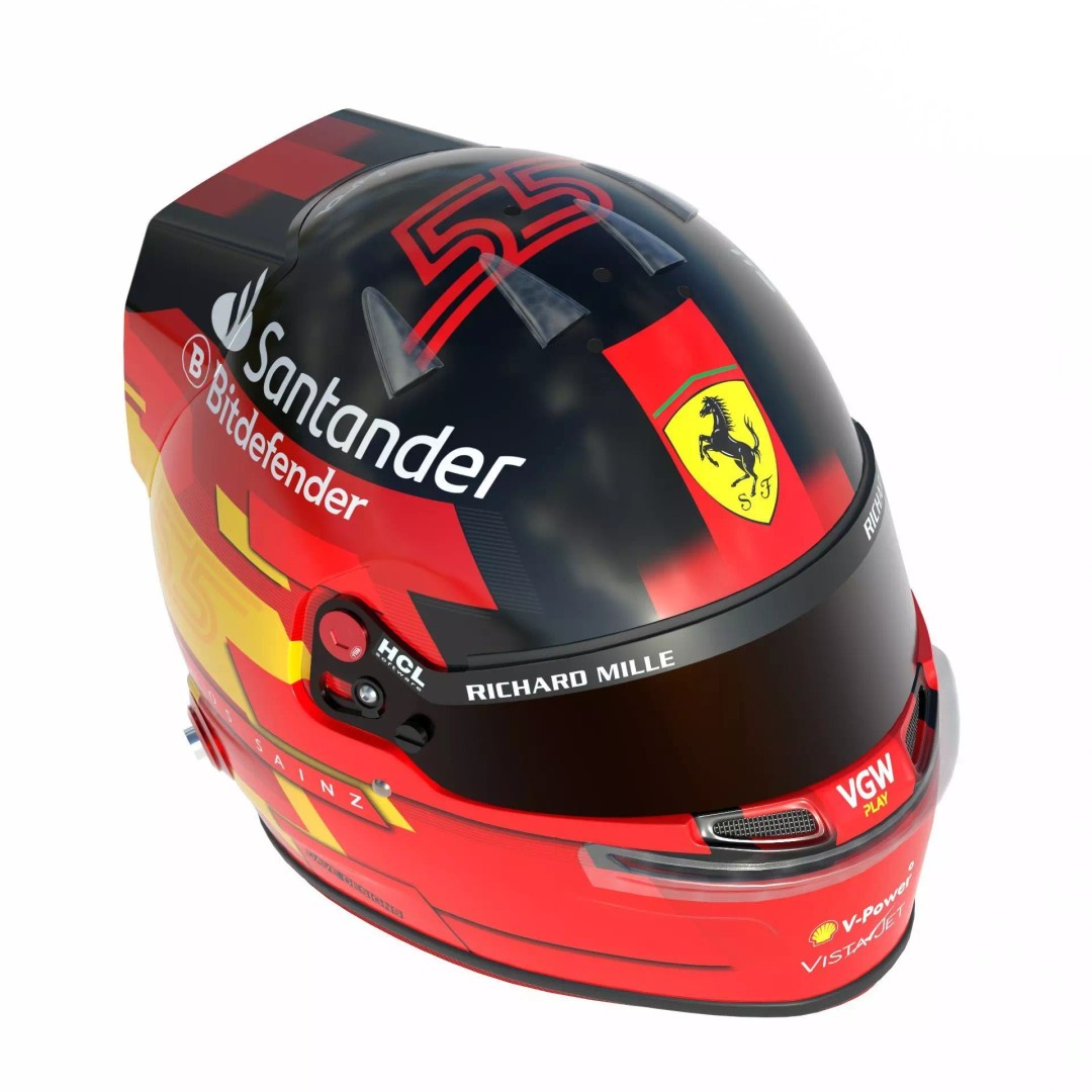 Ferrari Helmets 3D Model – High Detailed Game-Ready Asset, FBX, OBJ - View 11