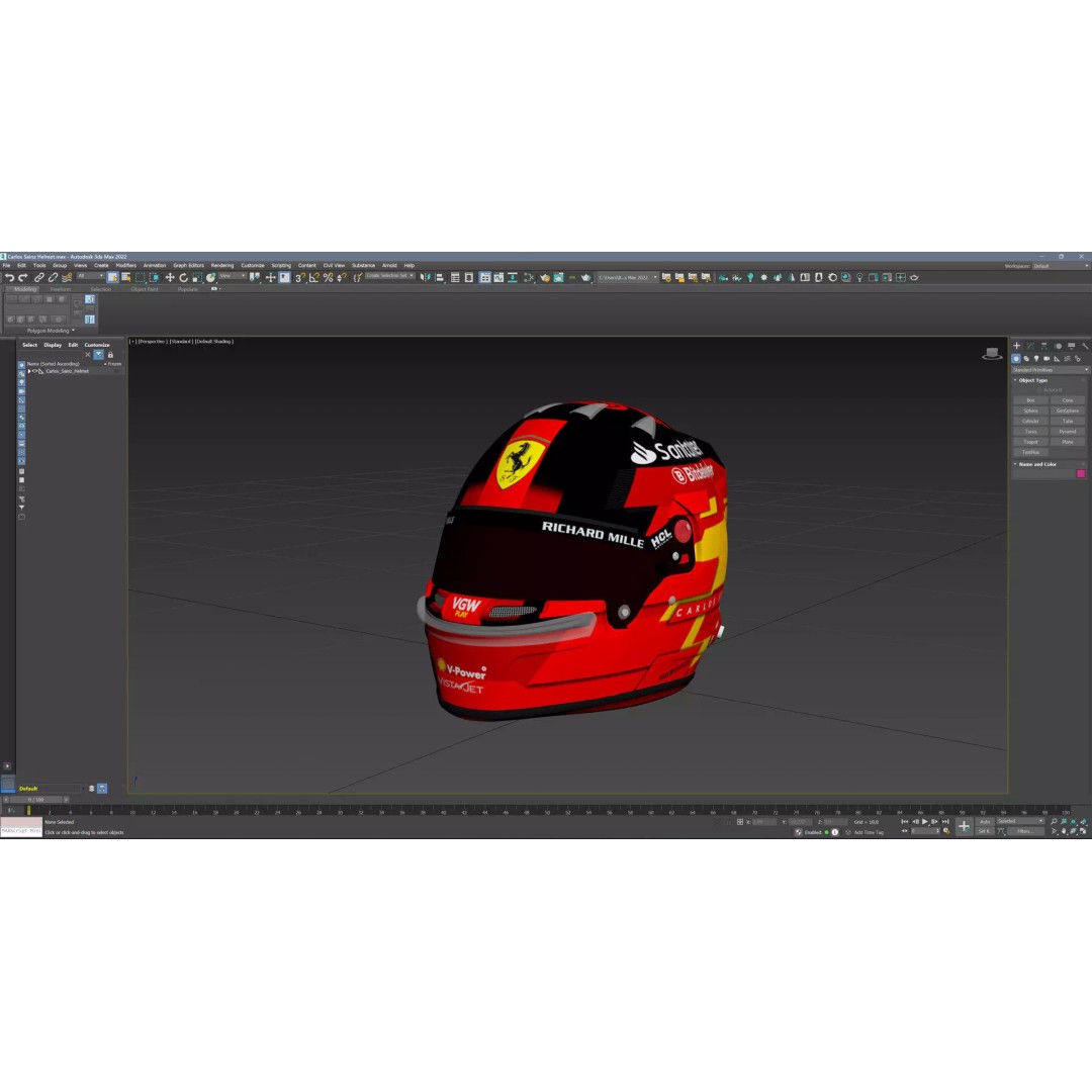 Ferrari Helmets 3D Model – High Detailed Game-Ready Asset, FBX, OBJ - View 15