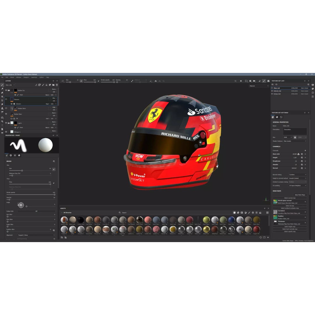 Ferrari Helmets 3D Model – High Detailed Game-Ready Asset, FBX, OBJ - View 16
