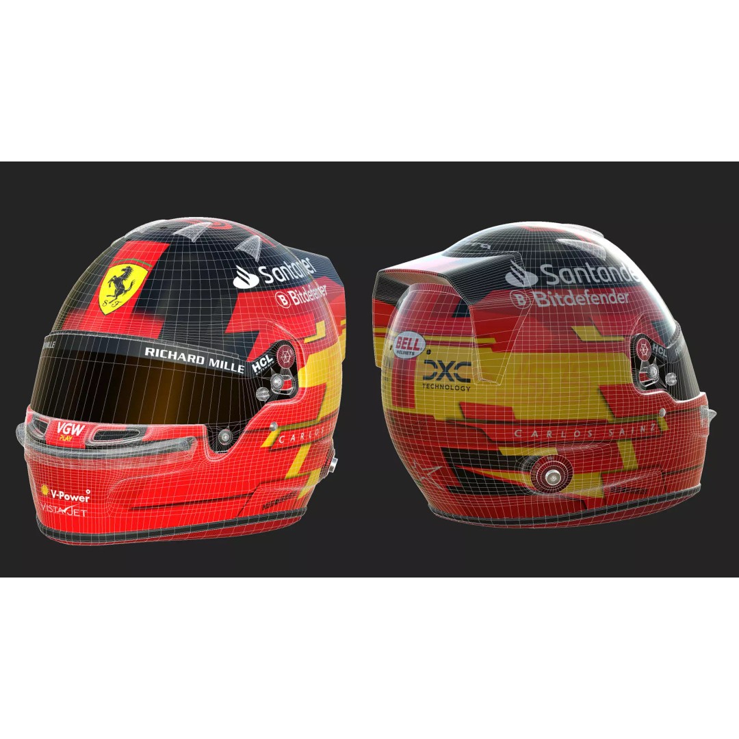 Ferrari Helmets 3D Model – High Detailed Game-Ready Asset, FBX, OBJ - View 17