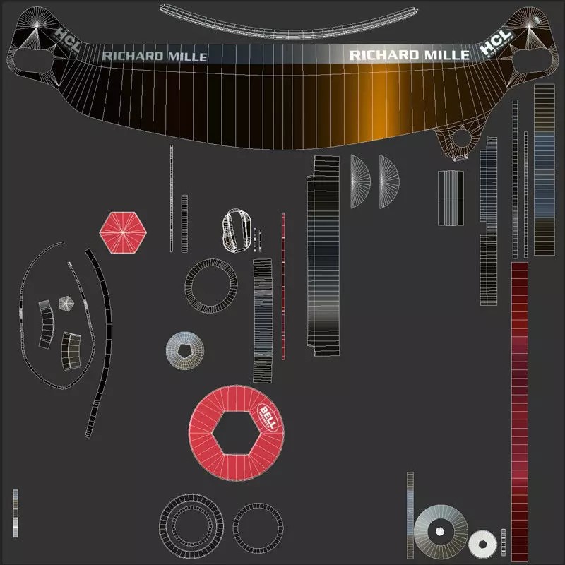 Ferrari Helmets 3D Model – High Detailed Game-Ready Asset, FBX, OBJ - View 19