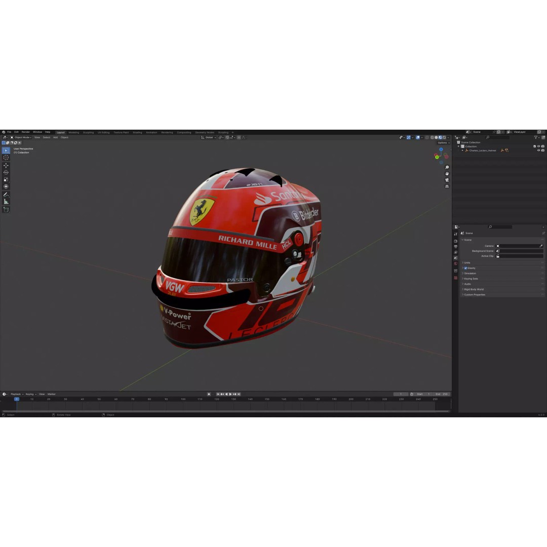 Ferrari Helmets 3D Model – High Detailed Game-Ready Asset, FBX, OBJ - View 31