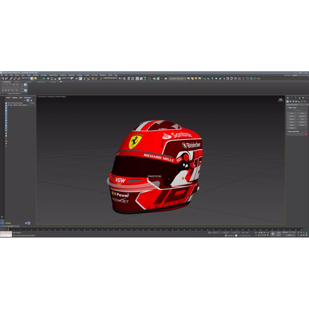 Ferrari Helmets 3D Model – High Detailed Game-Ready Asset, FBX, OBJ - View 32