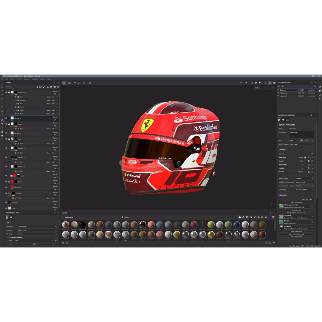 Ferrari Helmets 3D Model – High Detailed Game-Ready Asset, FBX, OBJ - View 33