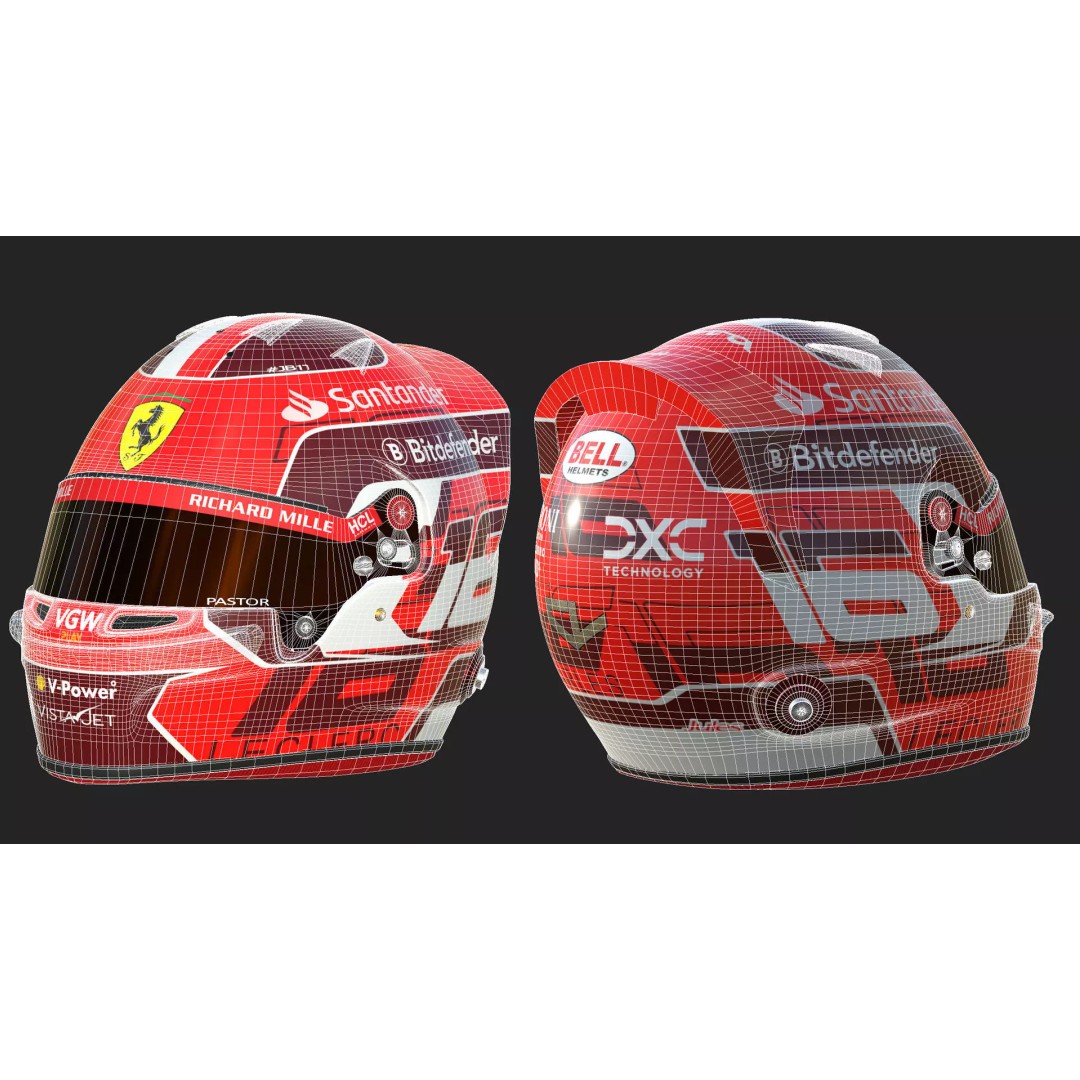 Ferrari Helmets 3D Model – High Detailed Game-Ready Asset, FBX, OBJ - View 34