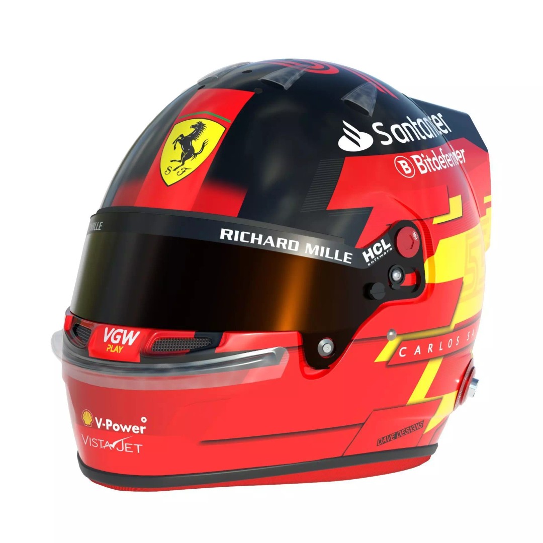 Ferrari Helmets 3D Model – High Detailed Game-Ready Asset, FBX, OBJ - View 4