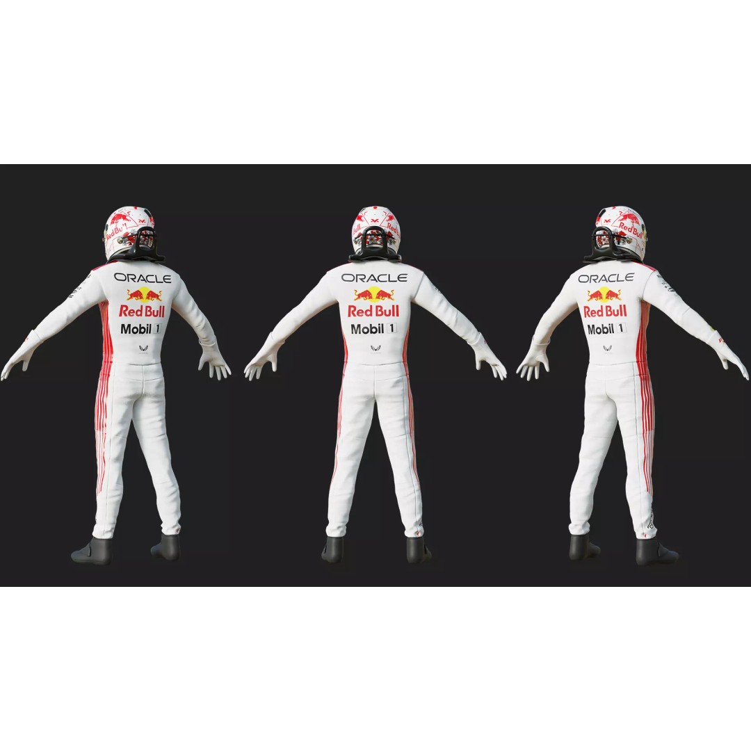 Red Bull Suit 2025 3D Model – High Detail Game-Ready Asset, FBX, Blender