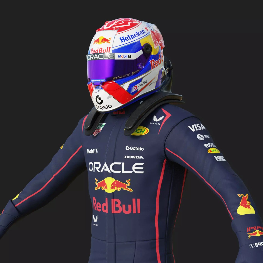 Red Bull Suit 2025 3D Model – High Detail Game-Ready Asset, FBX, Blender - View 10