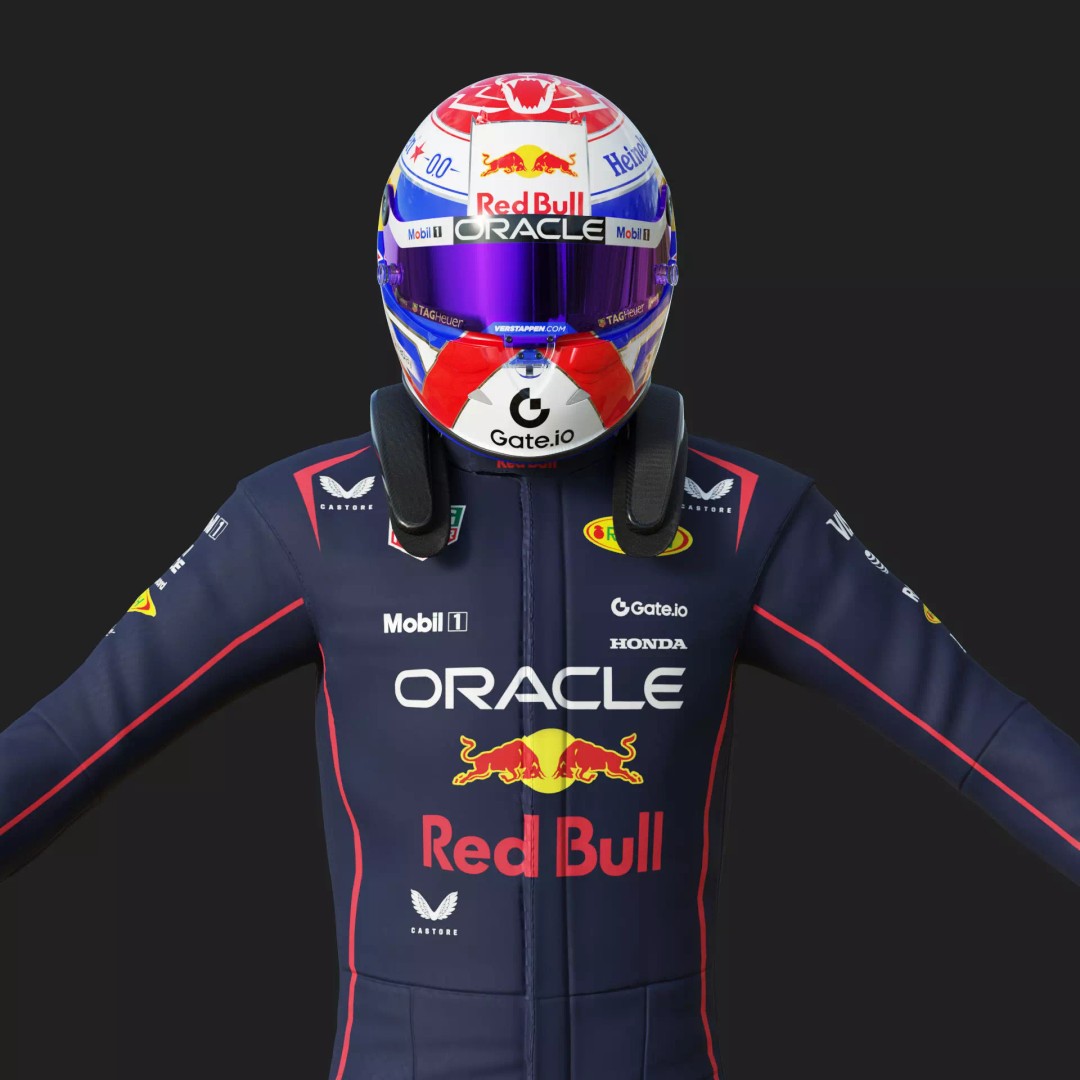 Red Bull Suit 2025 3D Model – High Detail Game-Ready Asset, FBX, Blender - View 11