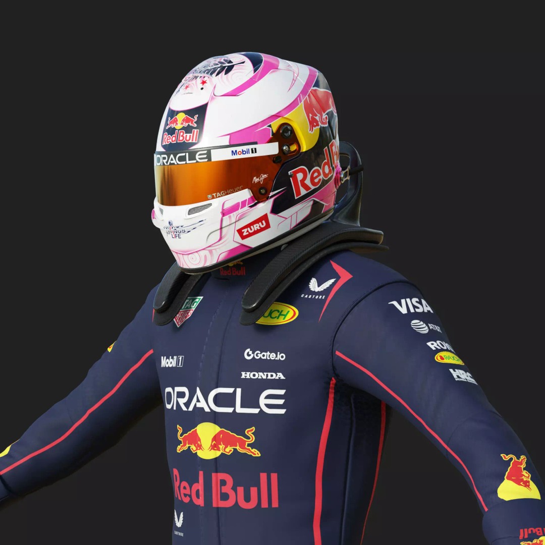 Red Bull Suit 2025 3D Model – High Detail Game-Ready Asset, FBX, Blender - View 13