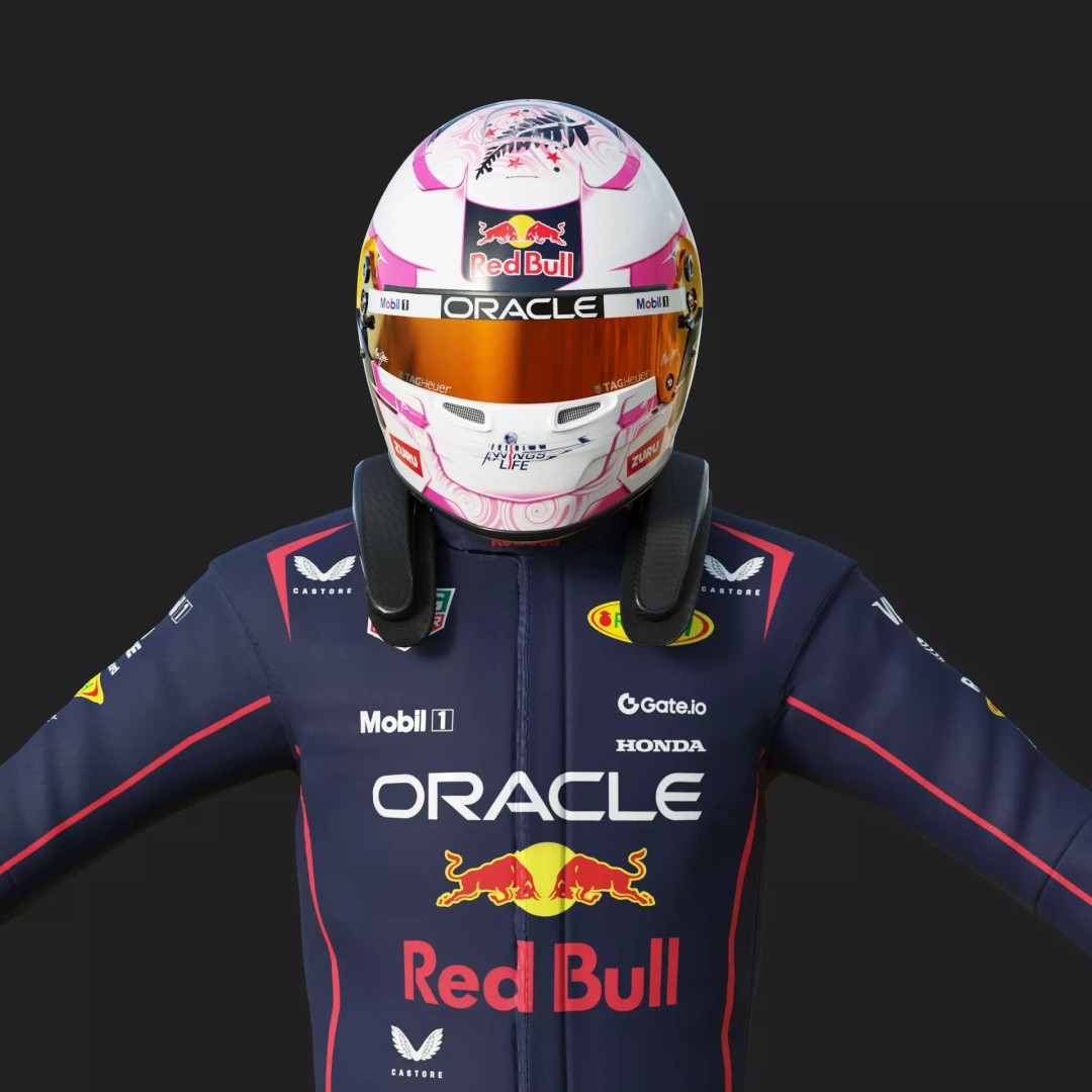 Red Bull Suit 2025 3D Model – High Detail Game-Ready Asset, FBX, Blender - View 14