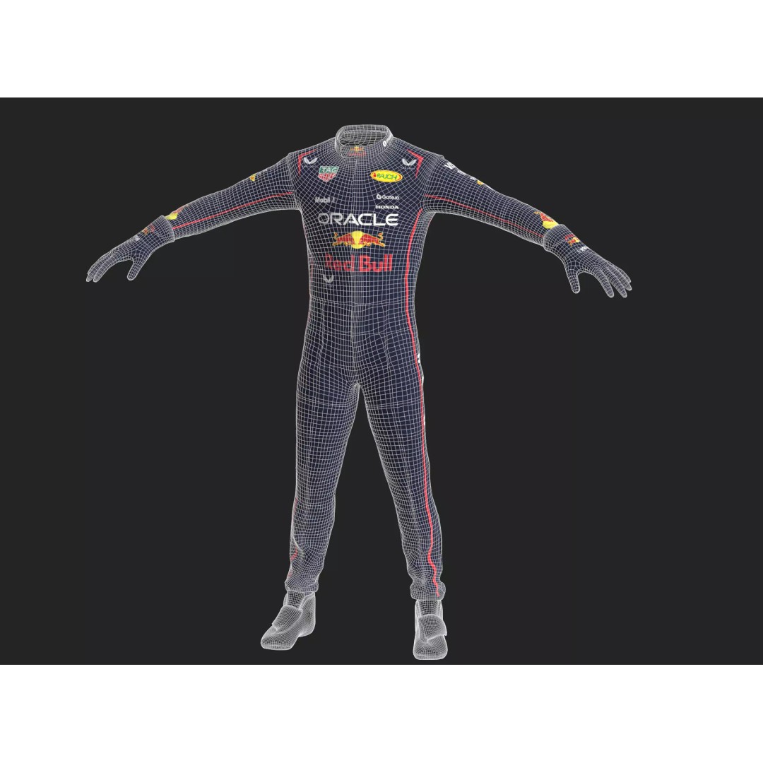 Red Bull Suit 2025 3D Model – High Detail Game-Ready Asset, FBX, Blender - View 16