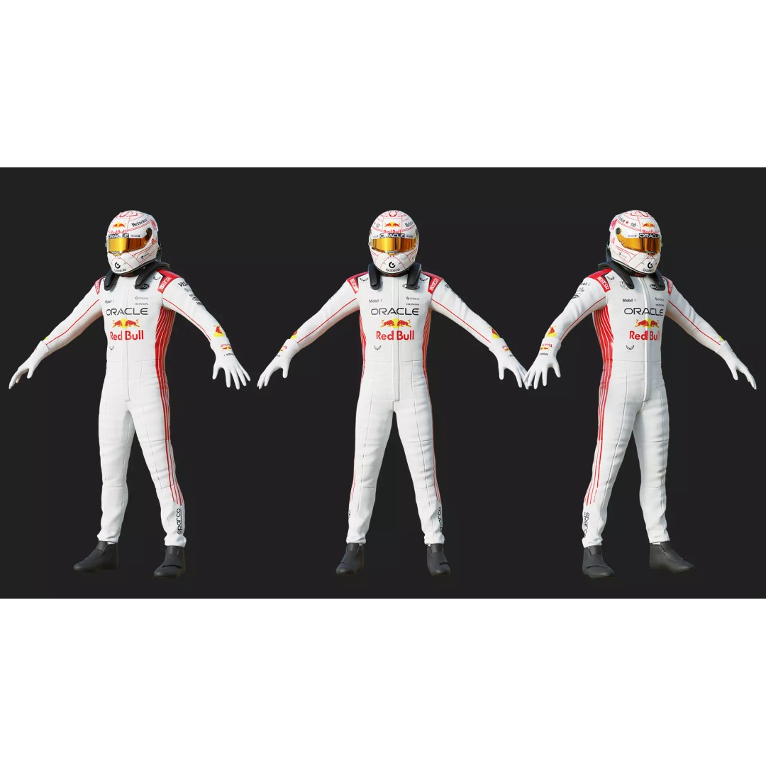 Red Bull Suit 2025 3D Model – High Detail Game-Ready Asset, FBX, Blender - View 27
