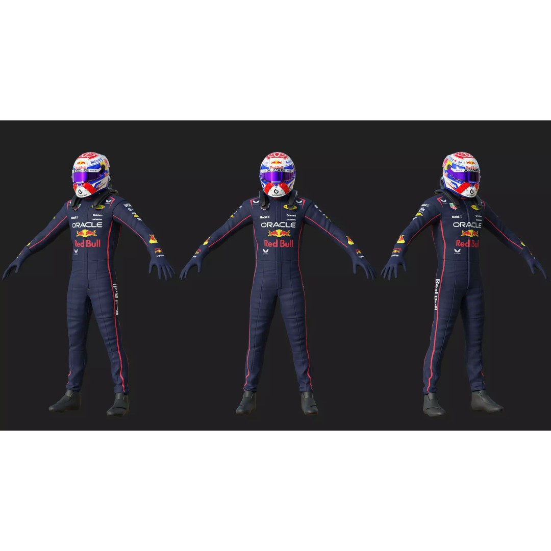 Red Bull Suit 2025 3D Model – High Detail Game-Ready Asset, FBX, Blender - View 3